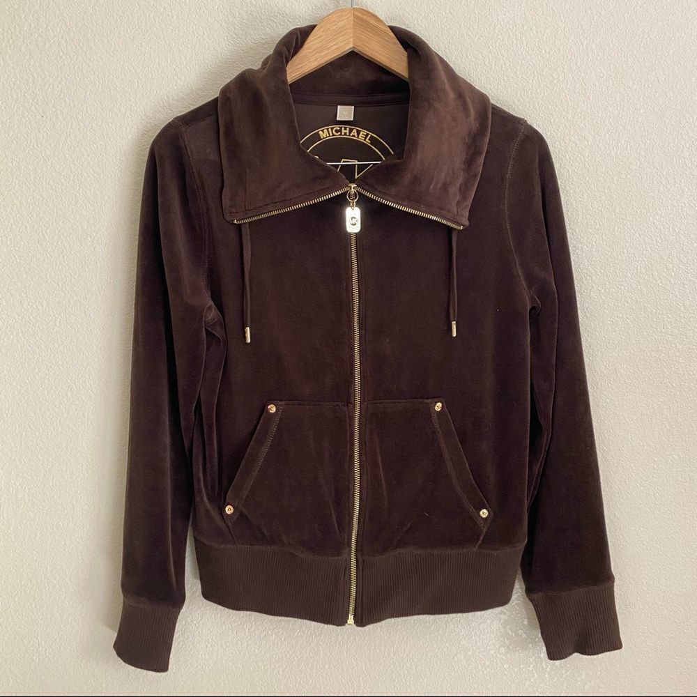 Michael Kors | Brown Velour Jacket, Size M - Picture 3 of 9